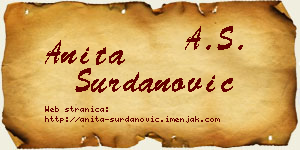 Anita Surdanović vizit kartica